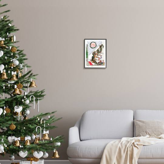 Stupell Industries Merry Christmas Holiday Stairway Framed Giclee Art
